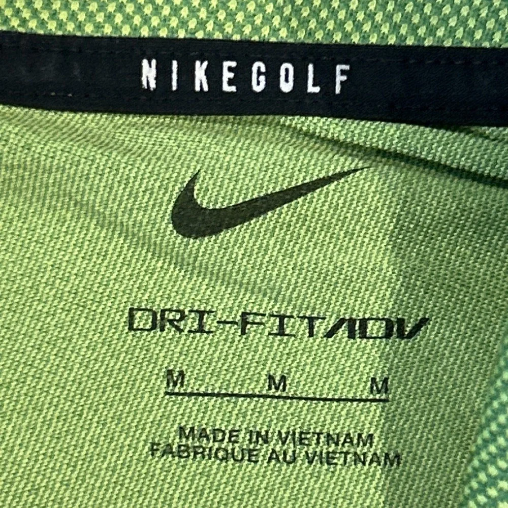 Nike Dri-FIT ADV Vapor Mens‎ M Green Chevron 1/4 Zip Gold Top Stretch DH0982-377